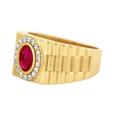 Anillo para hombre en oro 10K con circonia