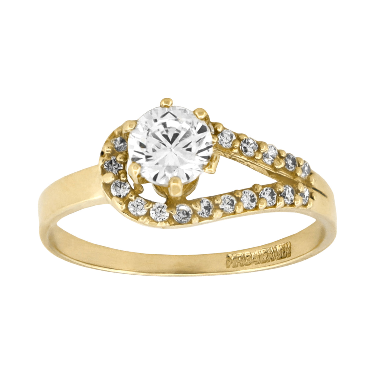 Anillo de compromiso en oro 10K con circonia