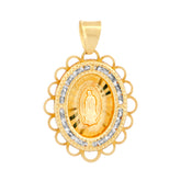 Medalla unisex en oro 10K con circonia