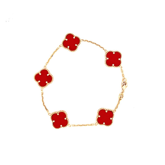 PULSERA 10K 7.8G VAN CLEEF ROJO 19.5CM E.D.