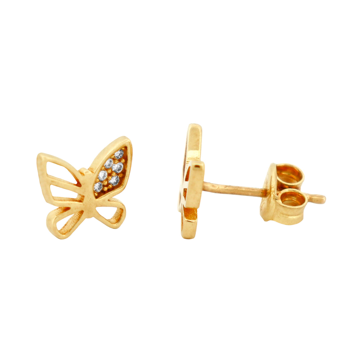 Aretes para mujer en oro 10K con circonia