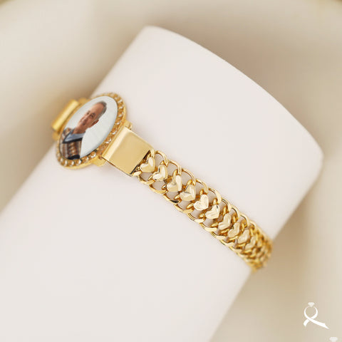 Esclava 10k cubana 2h corazones con fotografía personalizado