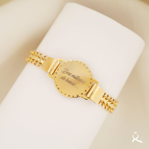 Esclava 10k cubana 2h corazones con fotografía personalizado