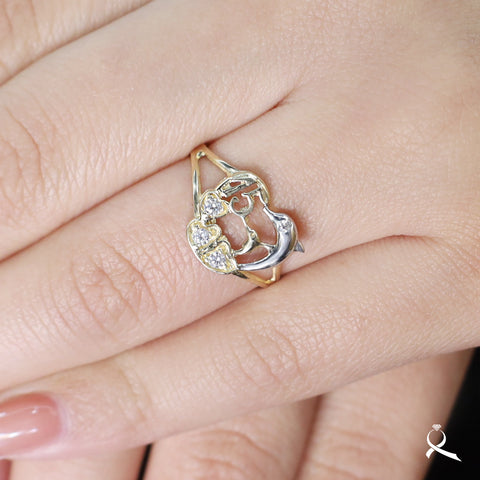 Anillo de 15 en oro 10K