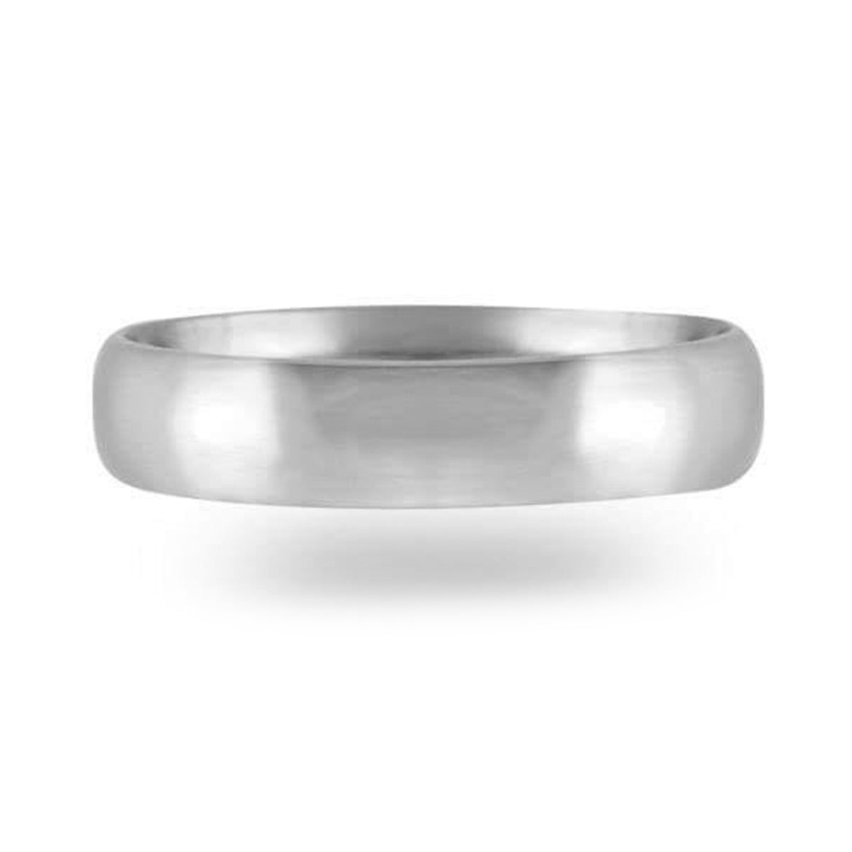 Argolla 10k confort blanco liso 4mm