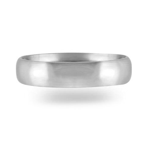 Argolla 10k confort blanco liso 4mm