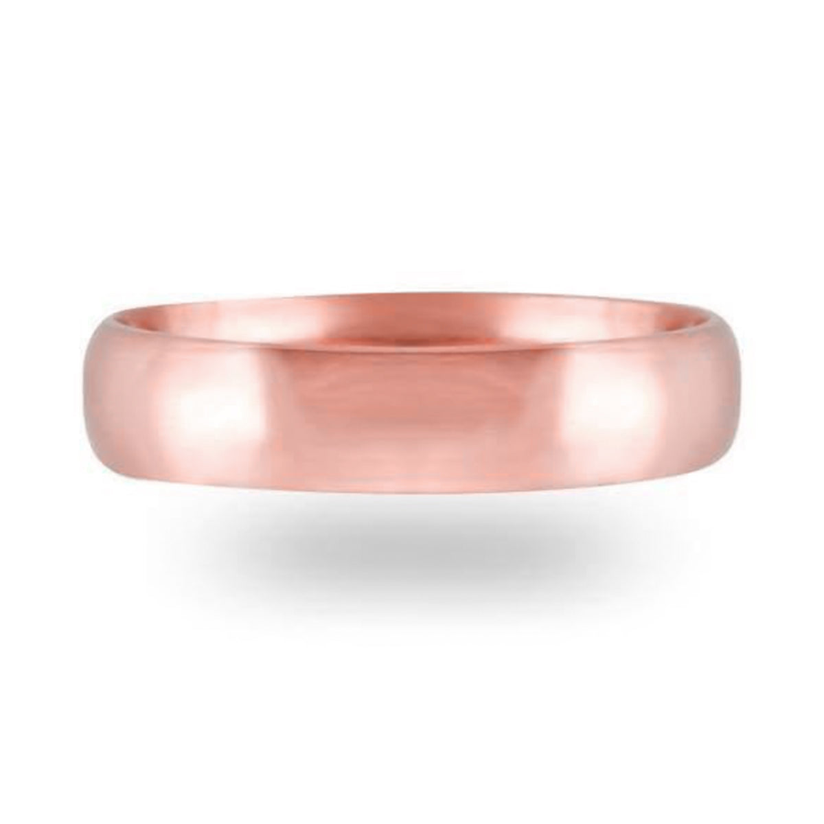 Argolla 10k confort rosa liso 4mm