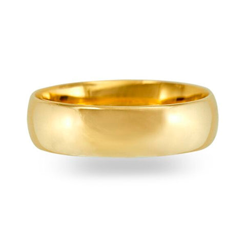 Argolla 10k confort amarillo liso 6mm