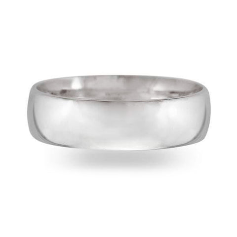 Argolla 10k confort blanco liso 6mm