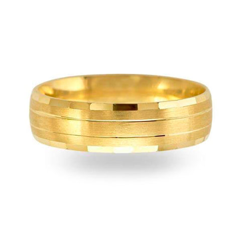 Argolla 10k confort Amarillo orilla facetada 6mm
