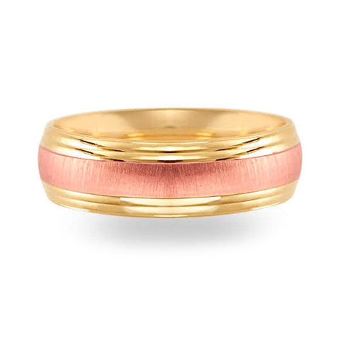 Argolla 10k confort centro rosado 6mm