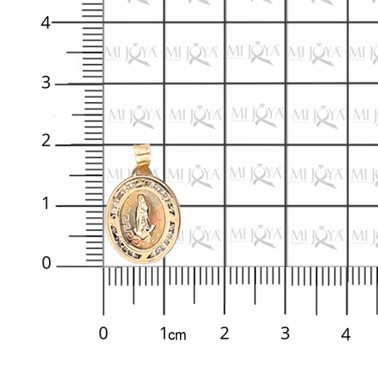 MEDALLA 10K 0.7G VIRGEN C/P OVALADA GRECOS 1.5X1.2CM E.D.